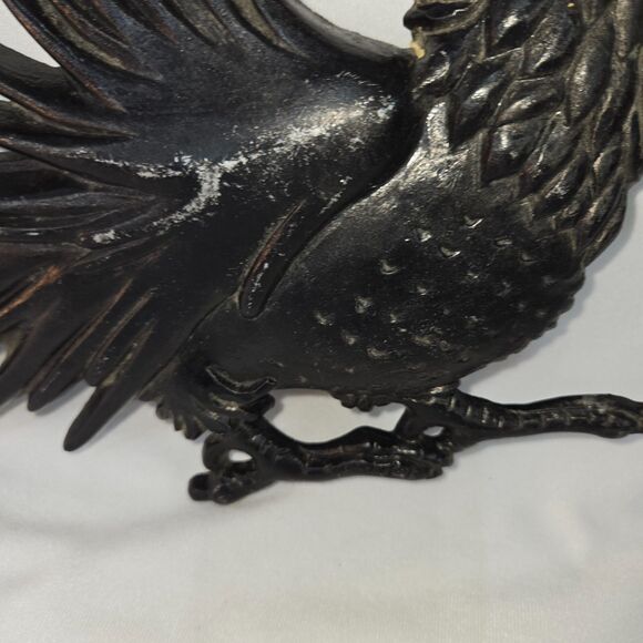 Cast Iron Rooster Wall Hangs by Midwest 16" x 12" Black‎ Vintage 1960s VG+ - Picture 7 of 14